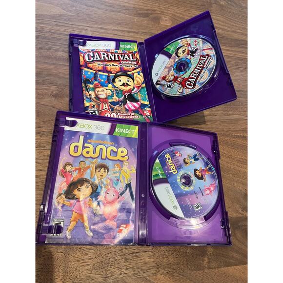 Xbox 360 Kinect Nickelodeon Dora Dance Carnival Video Games Cases Manuals - Picture 2 of 4